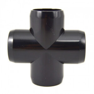 2" PVC Cross Furniture Fitting - Black