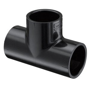 1-1/4" Black Schedule 40 PVC Tee - Socket x Socket x Socket (401-012B)