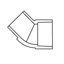 1/2" Sch 40 PVC 45 Street Elbow - Spig x Soc 427-005
