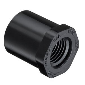 1/2" x 1/4" Black Schedule 40 PVC Reducer Bushing - Spigot x FIPT (438-072)