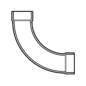 2" Schedule 80 PVC S x S Long Sweep Elbow 806-020LSF (Fabricated Fitting)