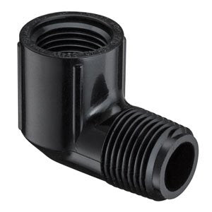 1/2" Black Sch 40 PVC 90 Street Elbow - Mipt x Fipt 412-005B